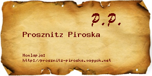 Prosznitz Piroska névjegykártya