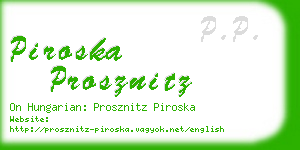 piroska prosznitz business card